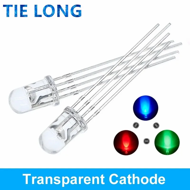 Diodes électroluminescentes à LED RVB, cathode commune, anode commune, Leic-document, f5, surbrillance diffuse et transparente pour Ardu37, 5mm, 100 pièces