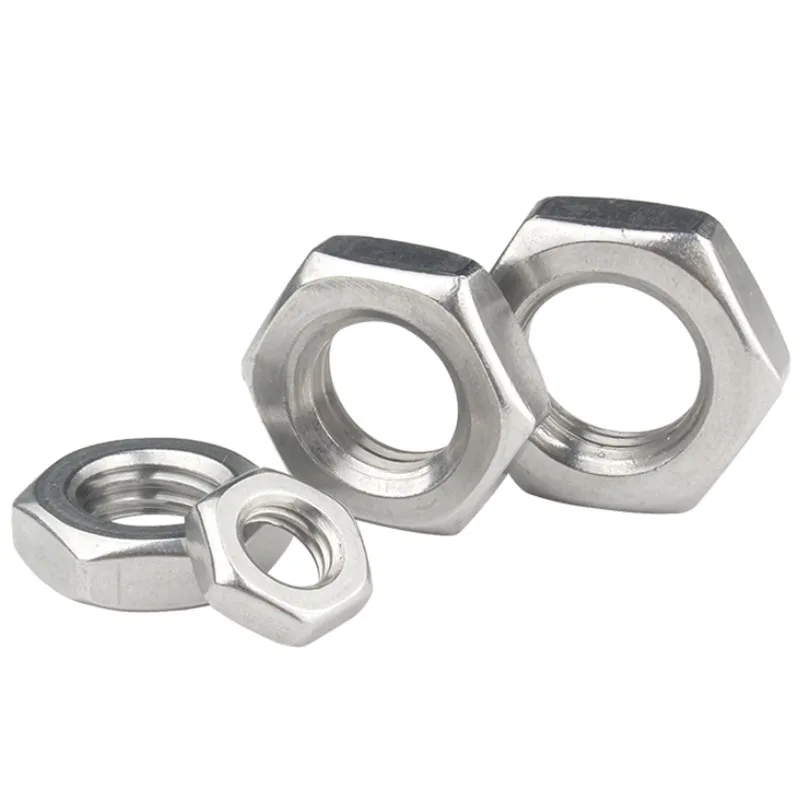 M4 M5 M6 M8 M10 M12 M14 M16 M18 M20 316 الفولاذ المقاوم للصدأ نصف مثبتات سداسية عرافة آلة المكسرات رقيقة nutsA4 - 70