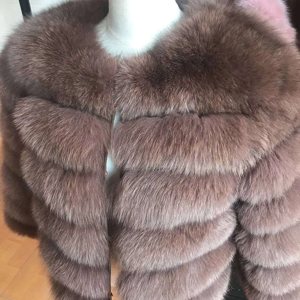 100% Natural Fur Jacket Real Fur Coat Winter Jacket Women Natural Fox Fur Luxury Fashion 50cm Short Jacket Wholesale Hot 2022