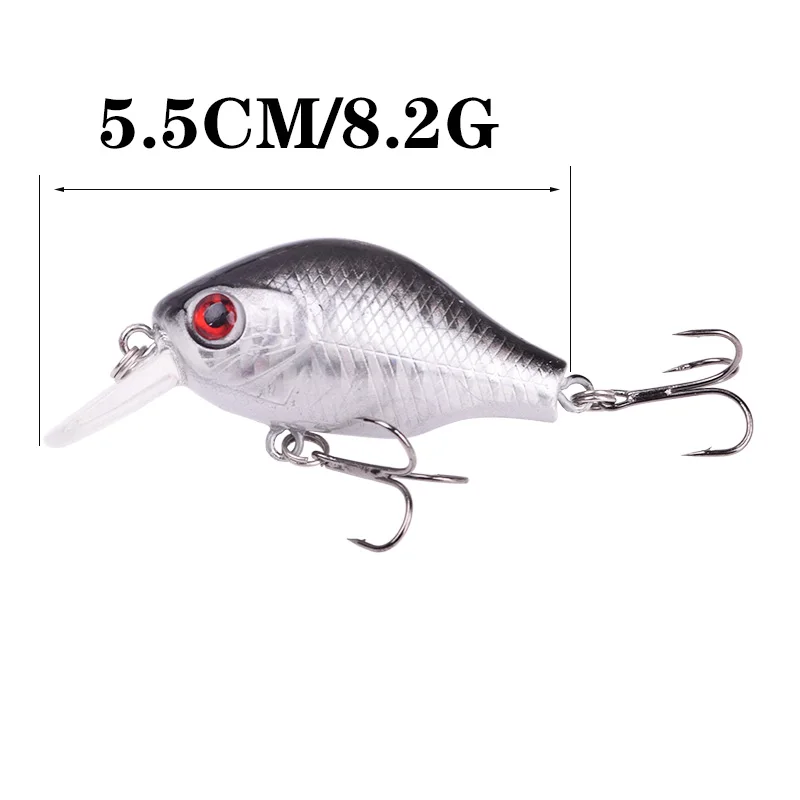 Señuelos de Pesca con manivela Wobbler, 5cm, 8g, Isca, plástico duro, Artificial, Japón, Crankbait, carpa, lubina, aparejos de Pesca, 1 ud.