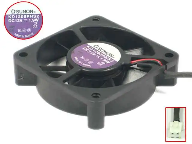 

SUNON KD1206PHS2 Server Cooling Fan DC 12V 1.9W 60x60x15mm 2-Wire