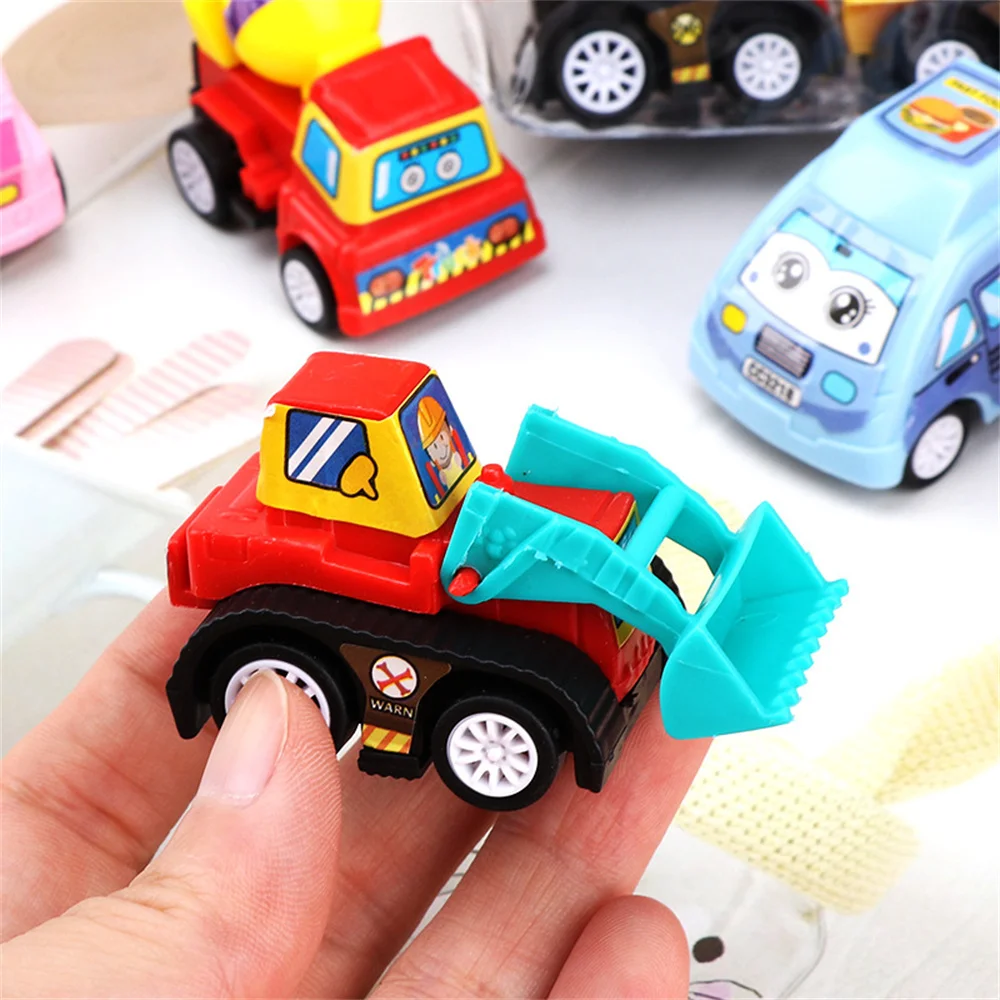 6Pcs Auto Model Speelgoed Pull Back Auto Speelgoed Mobiele Voertuig Brandweerwagen Taxi Model Kid Mini Cars Jongen Speelgoed gift Diecasts Speelgoed Voor Kinderen