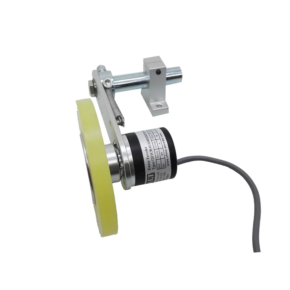 GHW38 Wheel Length Measuring Sensor NPN PNP ABZ 100 200 500 2000PPR Rotary Encoder With Bracket Holder