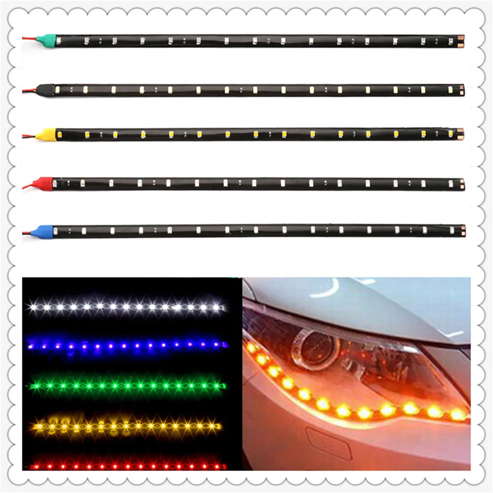 2pcs Car parts LED Strip Light Lamp Waterproof Flexible for Mercedes Benz A G500 ML EQA E43 CLA CLA45 F125 E550 GLC C350e