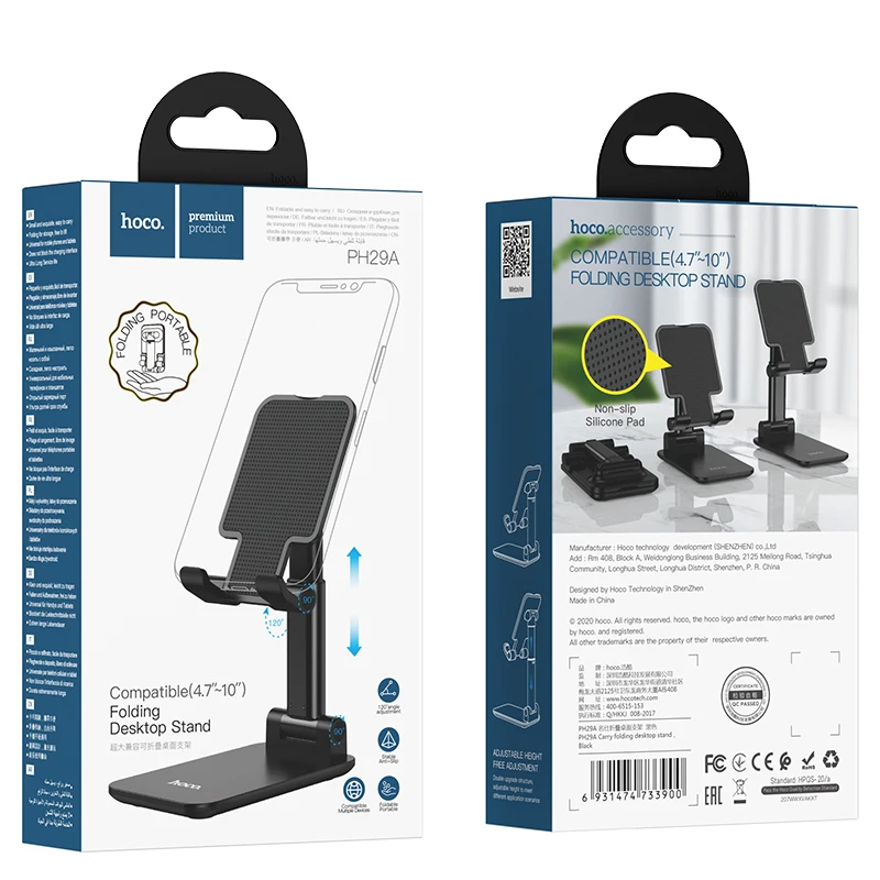 Supporto per cellulare da scrivania Hoco supporto estensibile pieghevole per iPhone supporto per cellulare ad angolo regolabile Samsung per Tablet