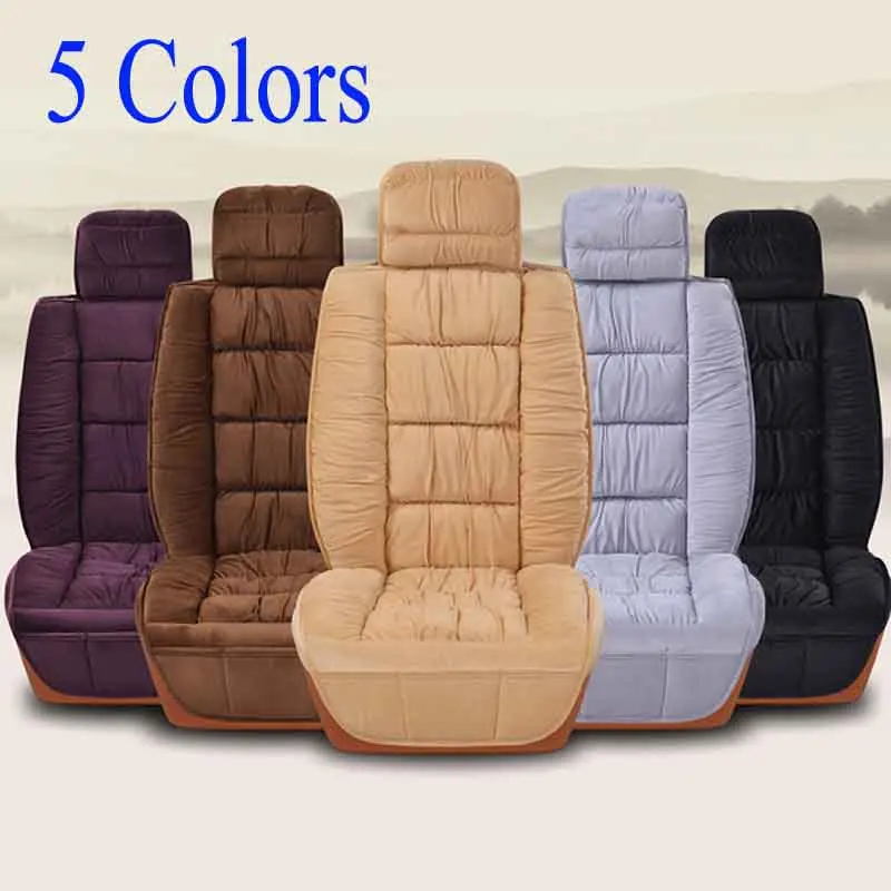 Warm Car Seat Cover Universal Winter Plush Cushion Faux Fur Material For Car Front Rear Seat Backrest Protector Mat