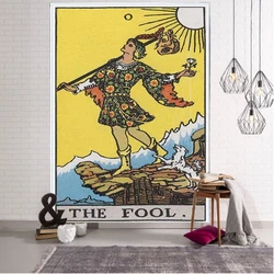 Tapiz de decoración de cartas de Tarot, cubierta de pared de mandala, brujería, tapiz colgante para el hogar, sala de estar, dormitorio