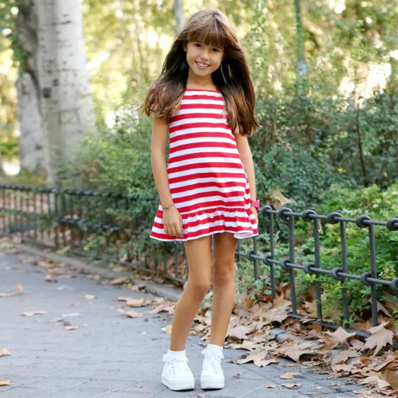 Matching Family Dresses 2023 Striped Mother Daughter Dresses Short Sleeve Girl Big Sister Mother Kids Family Matching Clothes