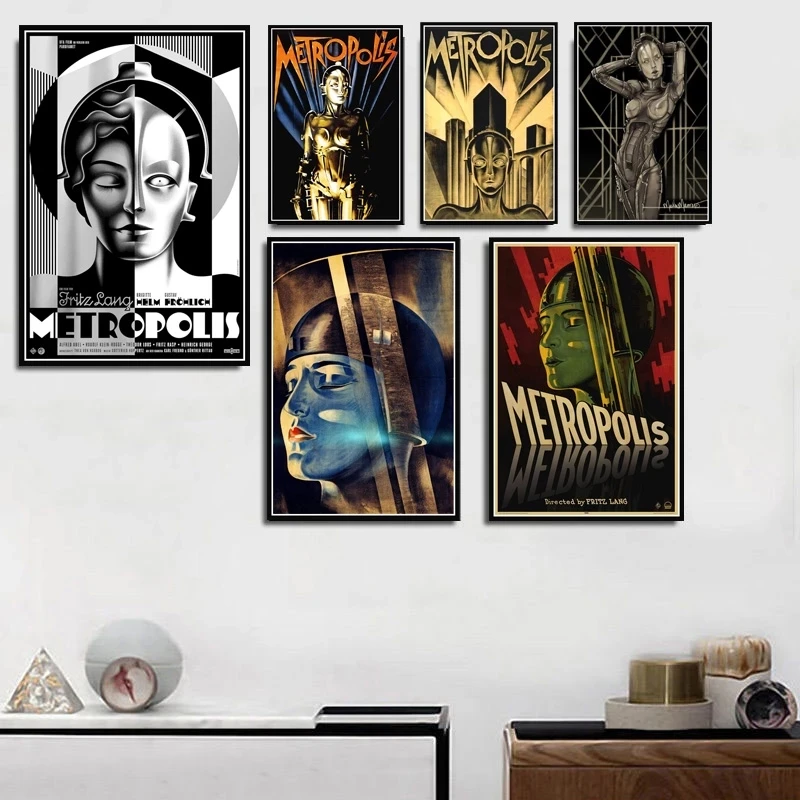 Retro Metropolis Germany Vintage Movie Fritz Lang Picture Quality Canvas Painting Poster Bedroom Living Sofa Wall Art Home Decor