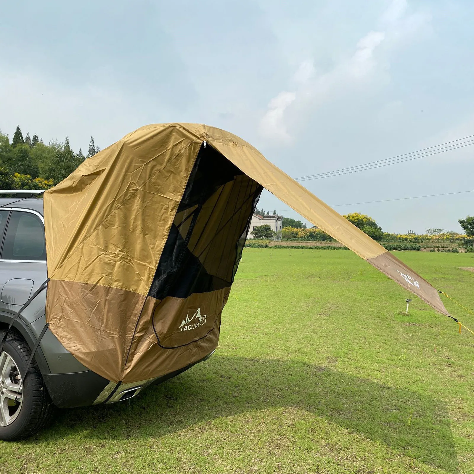 Anti Ultraviolet Rays Car Trunk Tent SUV Self-driving Tour Barbecue Camping Tail Extension Sunshade Rainproof Tourist Tent Tents