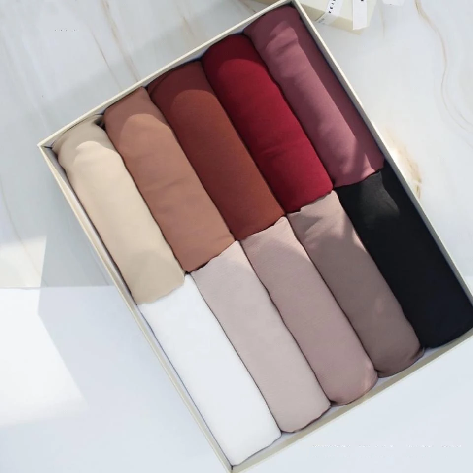 New Fashion Women Solid Chiffon Headscarf Ready To Wear Instant Hijab Scarf Muslim Shawl Islamic Hijabs Arab Wrap Head Scarves