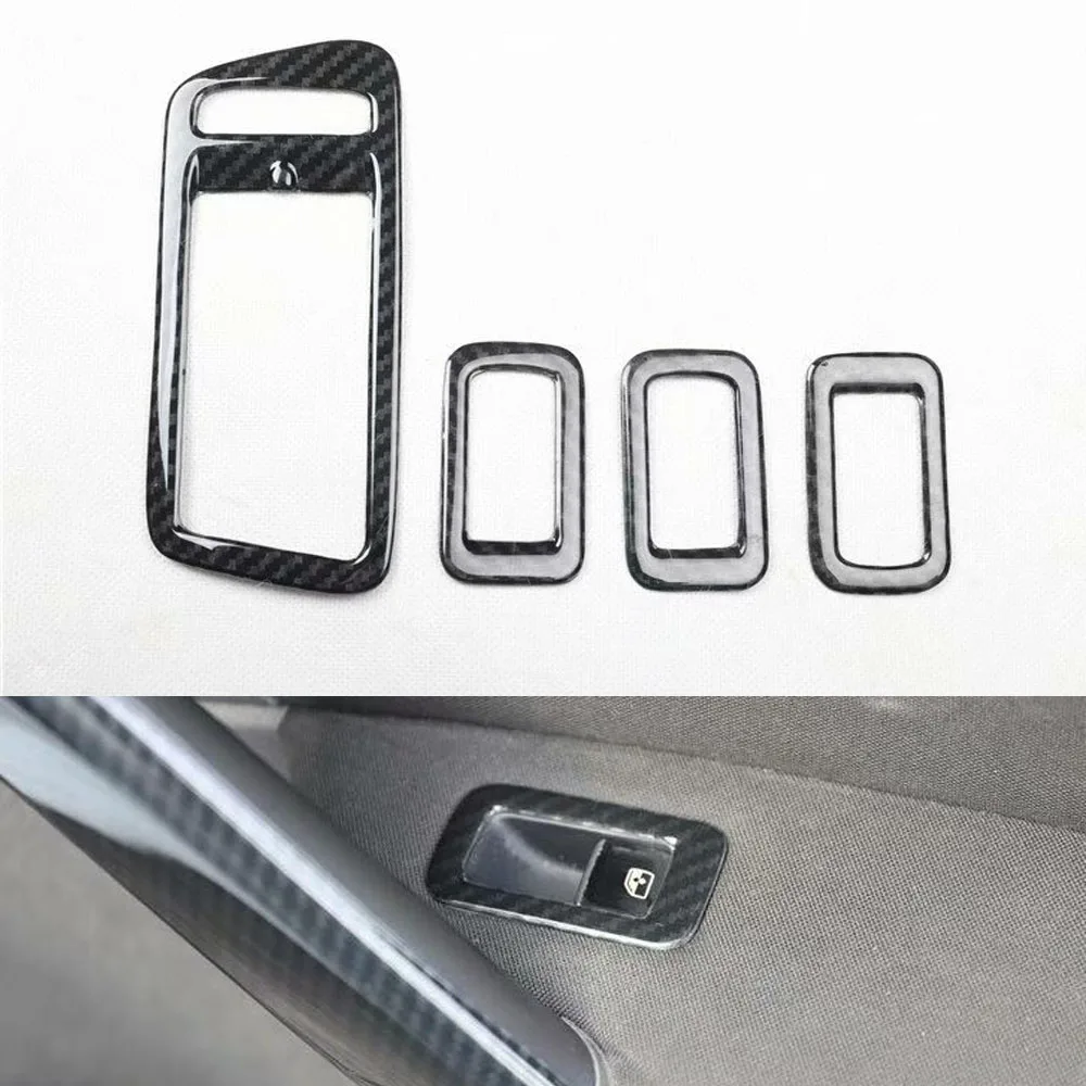 

4pcs/set Car Door Armrest Window Lift Switch Decoration Frame Trim Styling FOR Volkswagen Golf 7 2014-2017 Left hand Drive