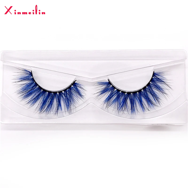 New 9D faux mink color lashes wholesale natural long fluffy individual dramatic colorful false eyelashes Makeup Extension Tools