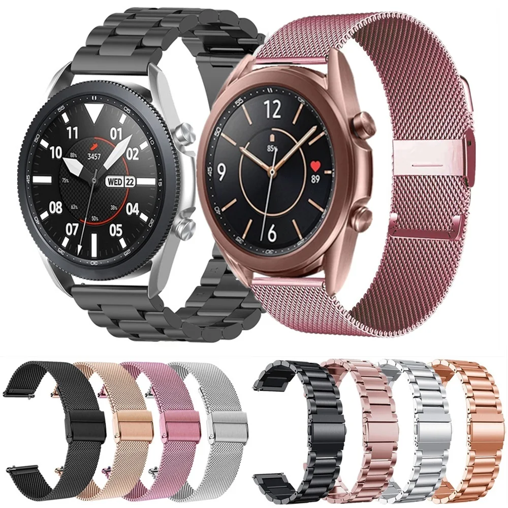 Metal Strap For Samsung Galaxy Watch 42mm 46mm Active 2 Stainless Bracelet For Galaxy Watch 3 41mm 45mm Gear S3 Mesh Loop Band