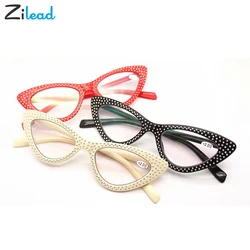 Zilead – lunettes de lecture yeux de chat pour femmes, mode, œil de chat, diamant, presbytes, hypermétropie optique, + 1 + 3