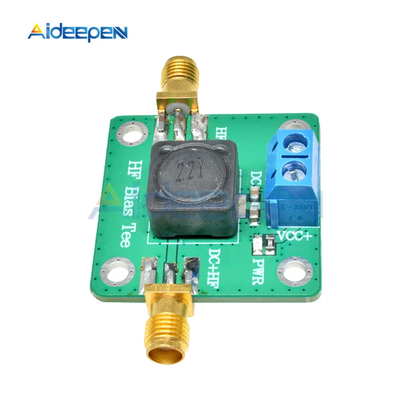 DC 50V 600mA Bias Tee 50K-60MHz RF Microwave Dc Feeder Offset Blocker Module For Short Wave RTL SDR LNA HAM Radio Amplifier