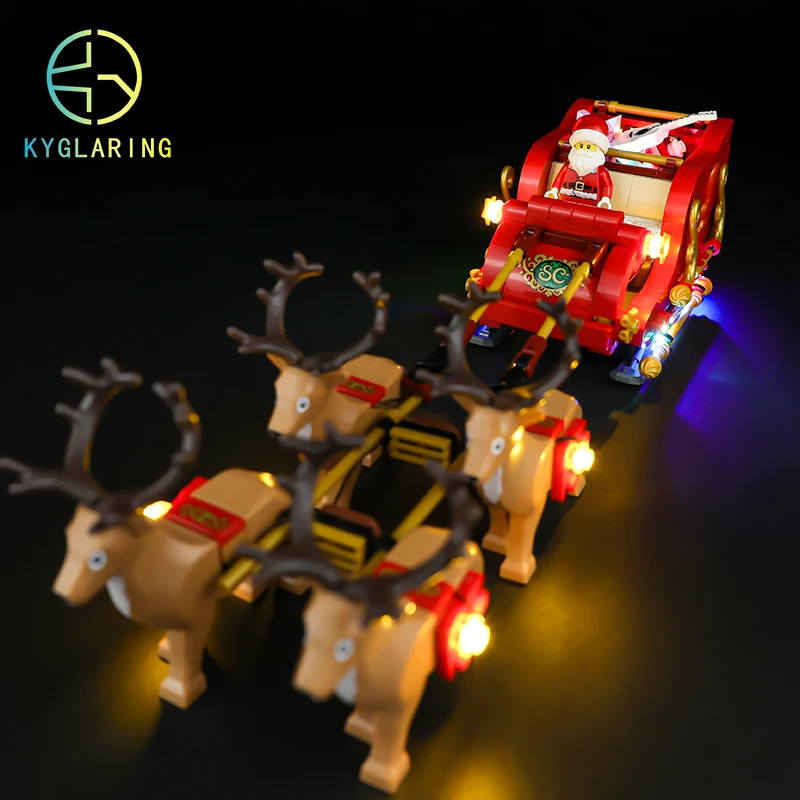 Kyglaring Led Lighting Set DIY Toys for 40499 Santa´s Sleigh Blocks Building (Only Light Kit Included)