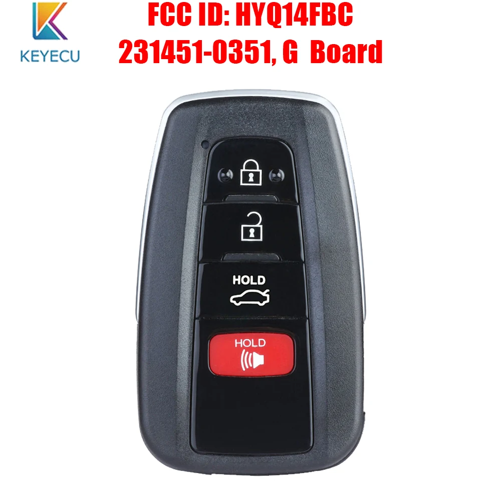 

Keyecu for Toyota Camry 2018 2019 2020 Keyless Smart Remote Key Fob HYQ14FBC 89904-06220, 89904-06240 231451-0351 G Board 315MHz