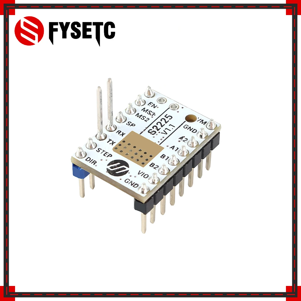 6PCS TMC S2225 V1.1 Step Motor Driver Repalce TMC2208 TMC2209 S2209 UART Stepsticks Mute Driver 256 Microsteps Current 2A Peak