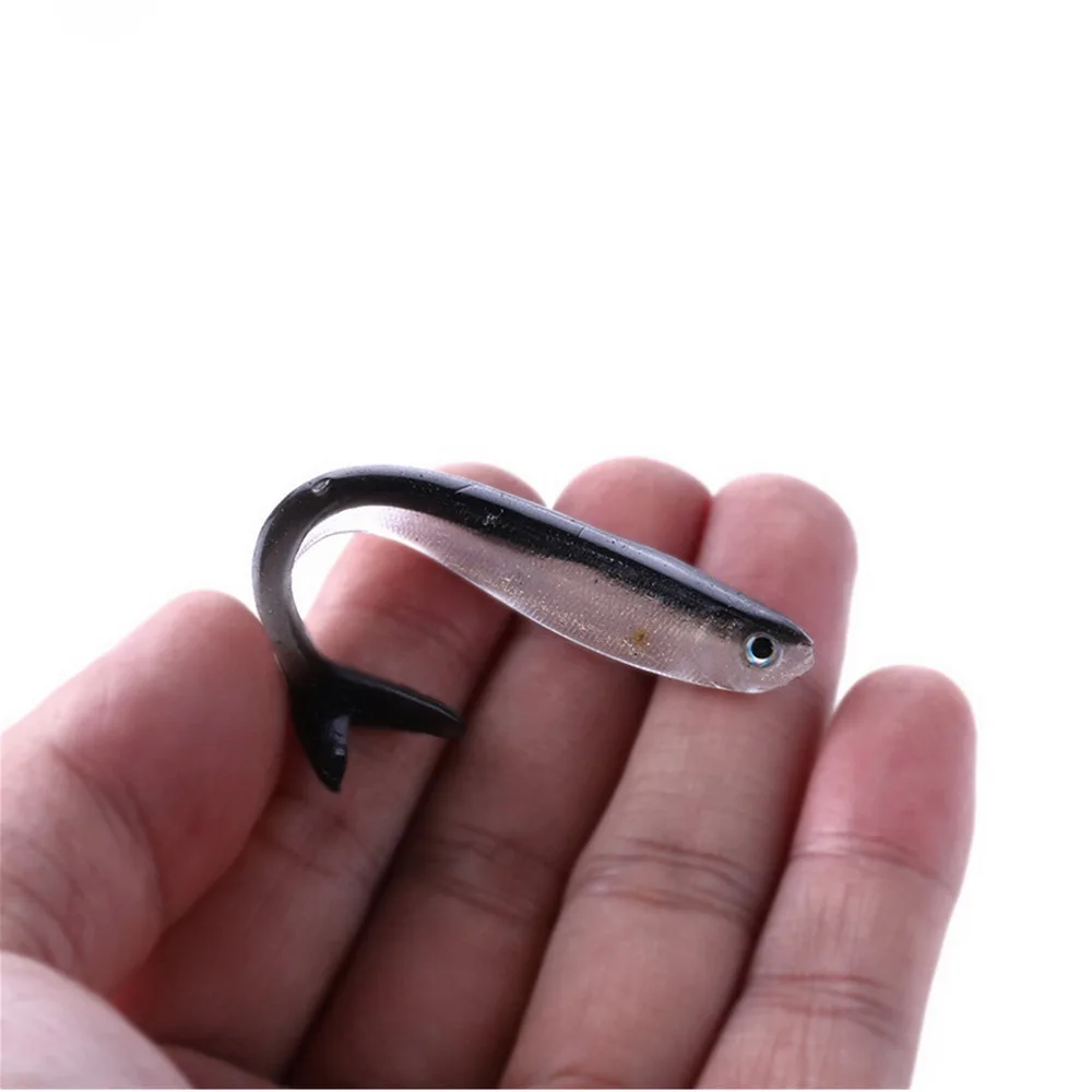 10 sztuk/worek miękka przynęta 80mm Wobbler miękka główka jigowa przynęta Bass Crankbait Swimbait przynęty sztuczne przynęty na przynęty wędkarskie akcesoria