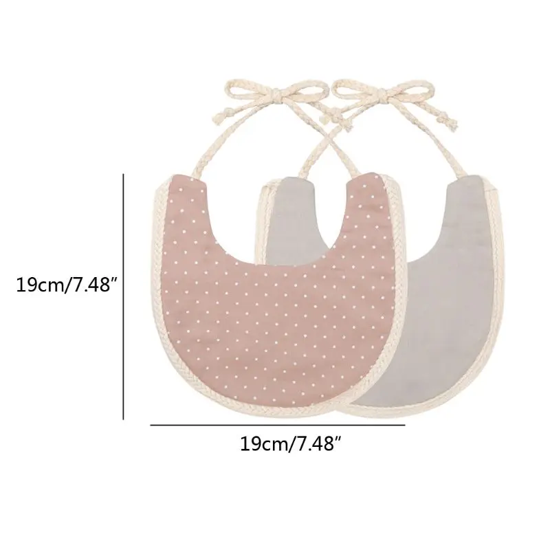 Infant Baby Girl Boy Bib Kid Toddler Dinner Feeding Tassel Double-side Cotton Linen Burp Cloths Saliva Towel