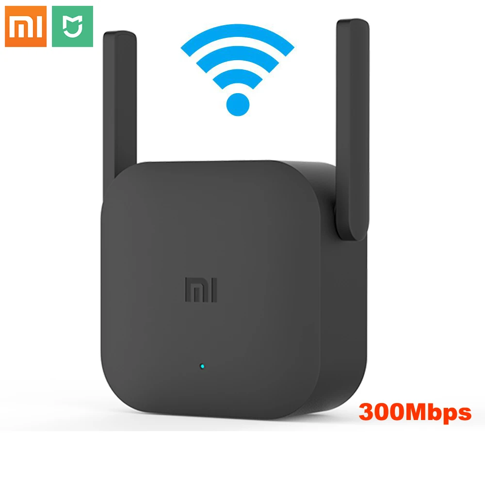 Xiaomi-Amplificador WiFi Pro, repetidor Wifi de 300Mbps, extensor de cobertura de señal WiFi, enrutador inalámbrico de 2,4G Mi, color negro