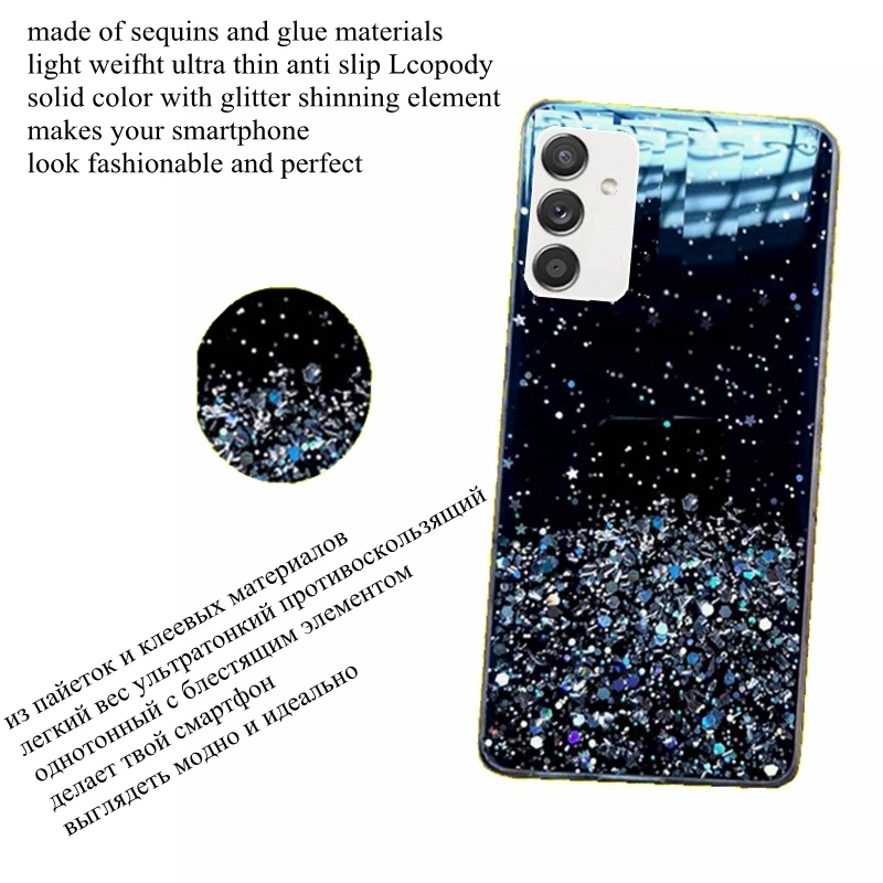 Luxury Bling Glitter Phone Case For samsung galaxy M52 M 52 5G Soft Full Cover For samsung M52 M5 2 SM A526B 5G 5 G  Back cover