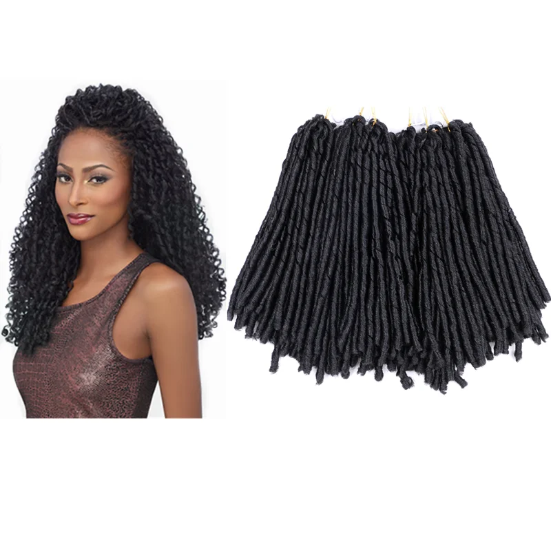 Hywamply 14inch Soft Dreadlocks Crochet Braids Synthetic Braiding Hair Extensions Brown Bug Streak Nina Softex Faux Locs 70g