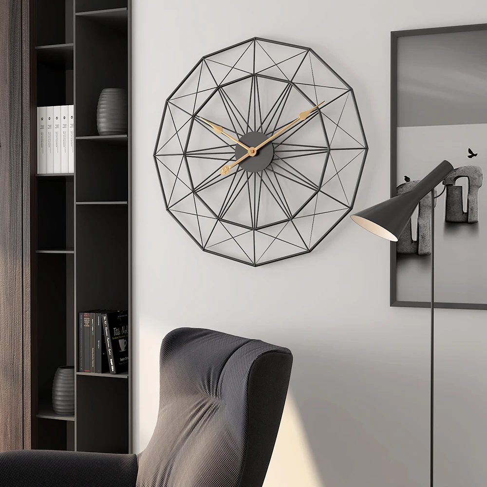 

Simple wall clock Nordic living room personality shaped silent clock New creative trend luxury home big wall charts