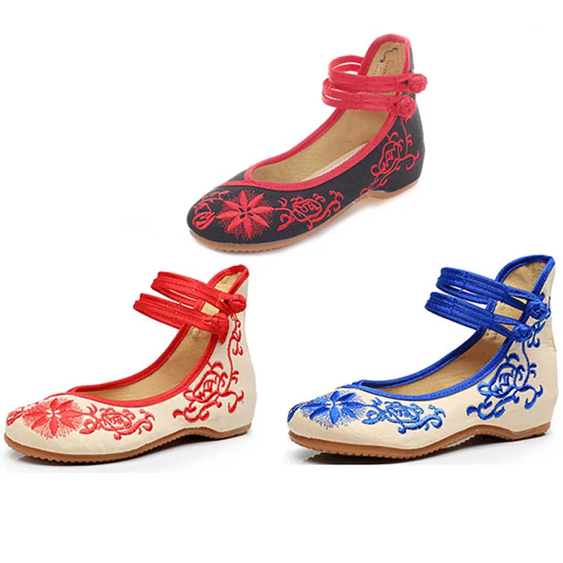 Sun flower cloth shoes national style blue-and-white porcelain embroidery increase the ancient style Hanfu with shoes   WSH2291