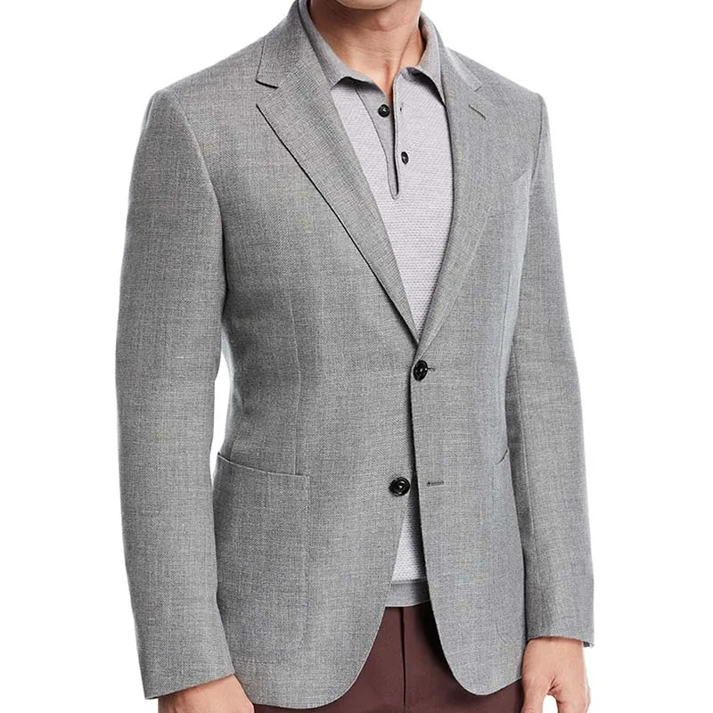 Fashion Blazer For Men Men Jacket Men Tailor Made Suit Jacket Grey Textured Wedding Blazer Subtle Pattern Custom Made Gray Coat
