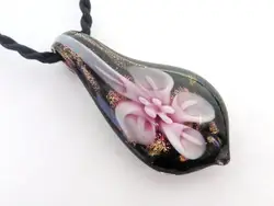 New Handmade Glass Murano Lampwork Flower Pendant Fit For Necklace LL42