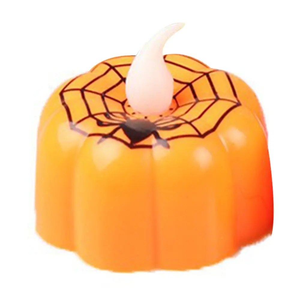 12pcs Pumpkin Candle Light Halloween Party Supplies LED Lights Lantern Lamp Ornaments Props Halloween Decorations for Home