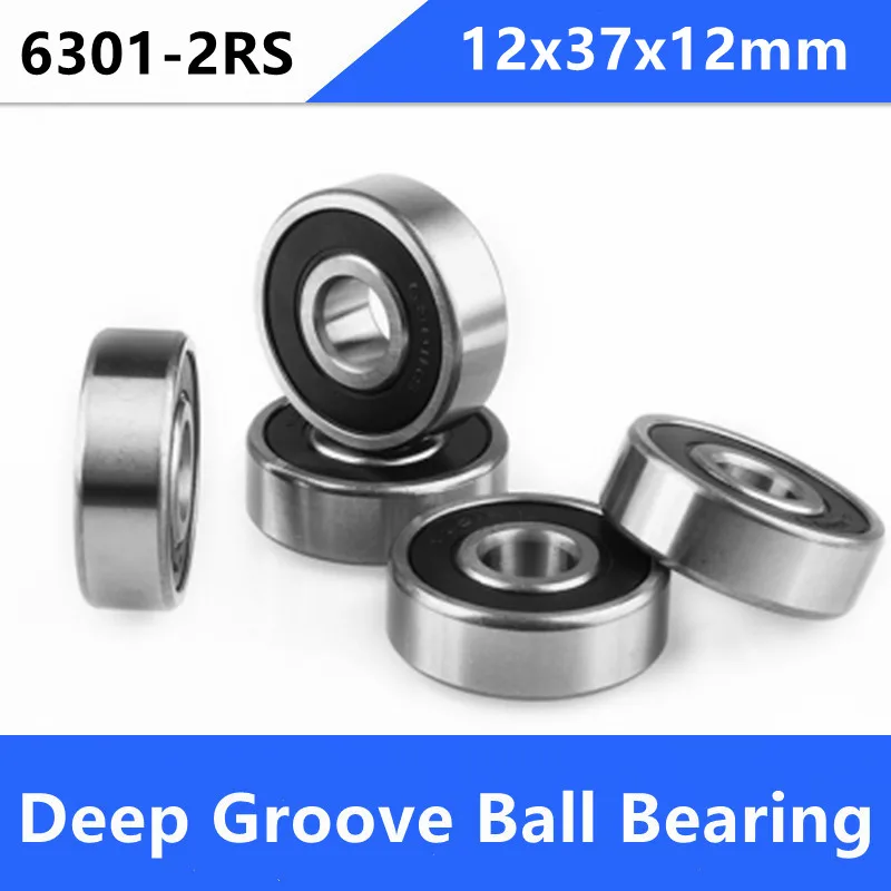 20pcs/lot  6301-2RS 6301RS rubber sealed deep groove ball bearing 12*37*12 mm