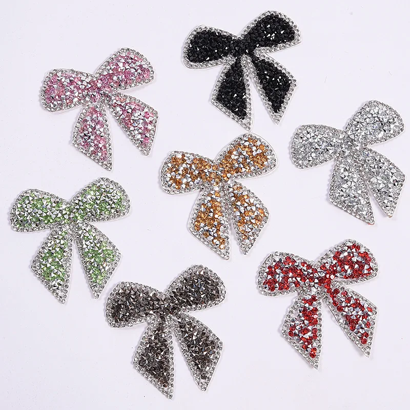 

10/20 Pcs 3D Crystal Rhinestone Bowknot Patches for Clothing Iron On Patch Appliques Bow-Knot Decoration Decal DIY Accessories