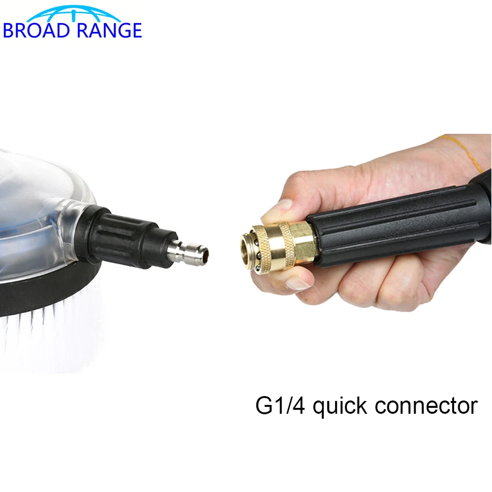 Rotary Round Brush Water Cleaning Washing Brush with G1/4 Quick Connect Adaptor Car Wash Tool