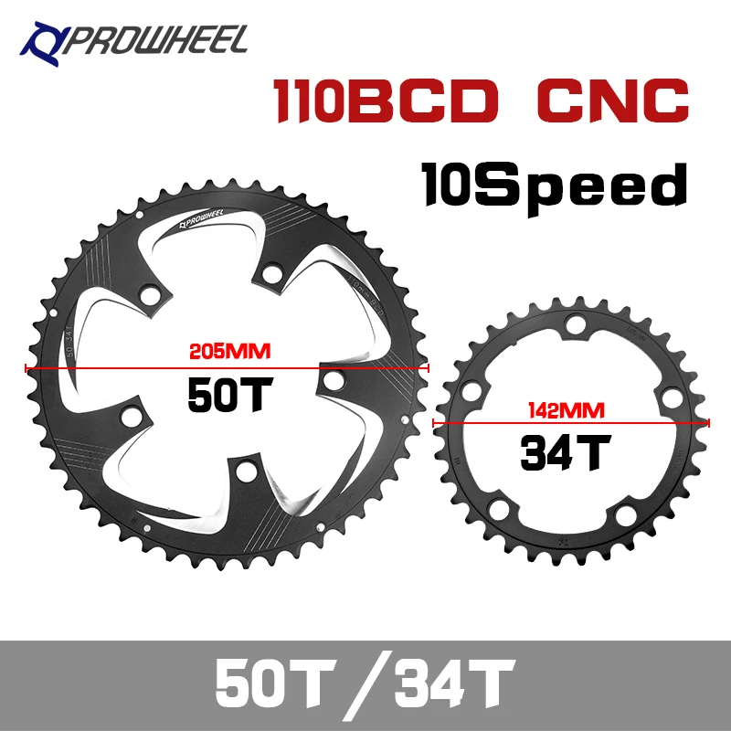 PROWHEEL 110BCD 130BCD Road Bicycle Sprockets Double Chainwheel 34T/50T 39T/53T Chainring 9/10/11 Speed Bike Tooth plate Parts