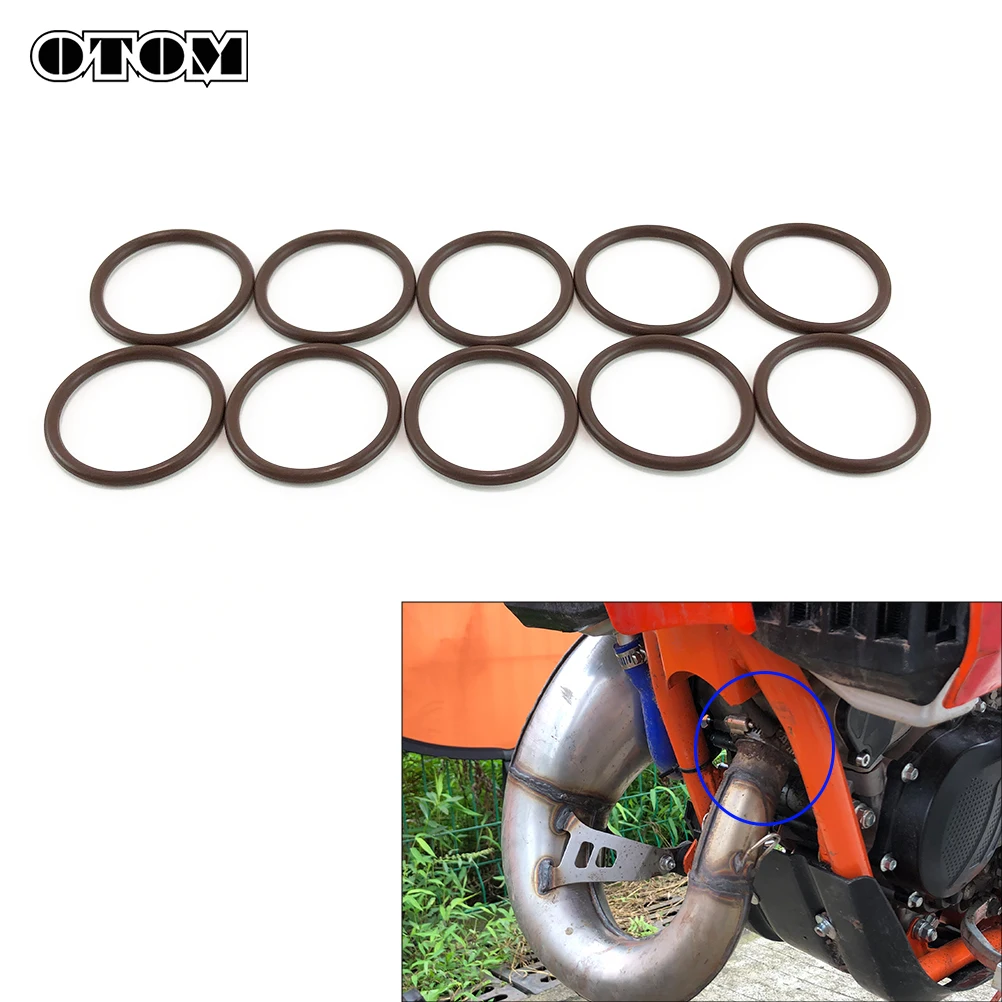 

OTOM Motorcycle 10 Pcs Two-stroke Exhaust O-ring Engine Manifold Gasket Seal Fluorine Rubber 0770380030 For KTM SX XC 85 105 XCW