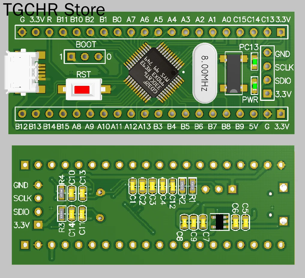 GD32F330C8T6 الأساسية المجلس M4 يحل محل STM32 مع عالية الأداء F330 الحد الأدنى تطوير نظام المجلس
