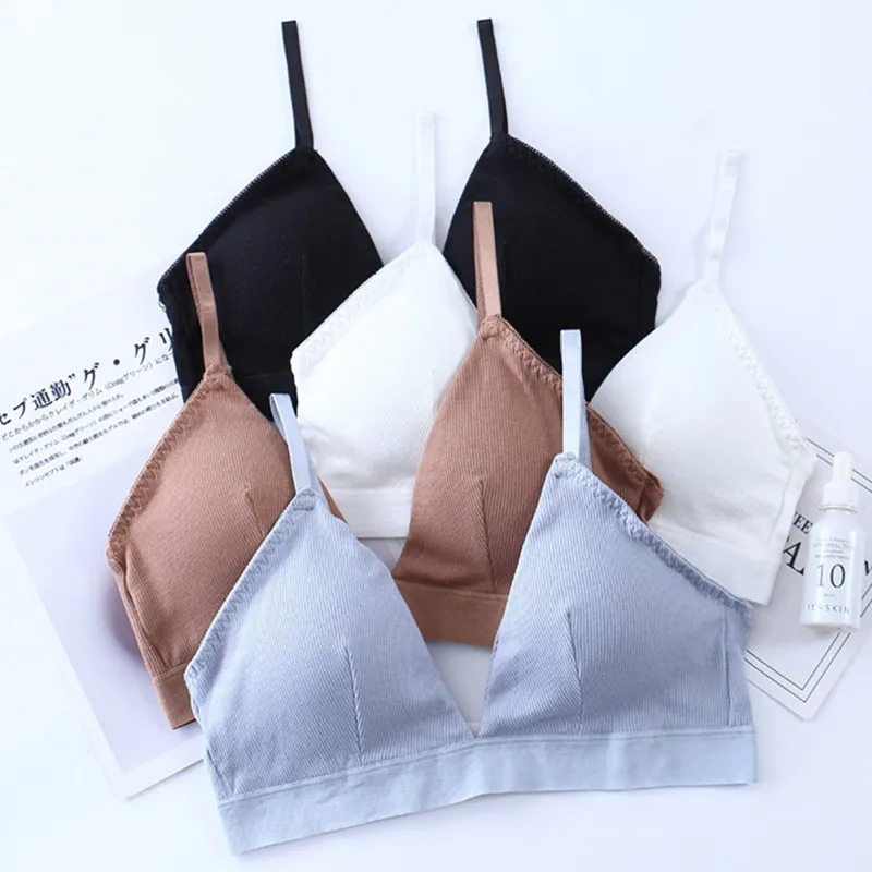 Biustonosze bez fiszbin dla kobiet Bezszwowa bielizna Bawełniany biustonosz Top Kobiecy biustonosz Push Up Francuski biustonosz Bralette Trójkątny biustonosz Seksowna bielizna