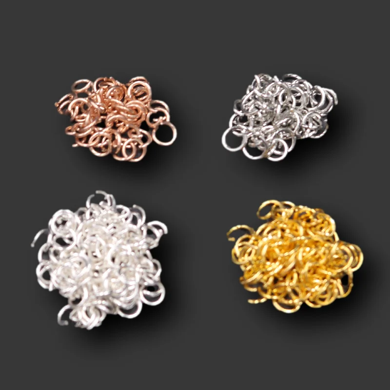 200pcs 5/6/7/9mm Universal Open Jump Rings Circle Gold/Silver/Metal Link Loops DIY Charms Necklace Keychain Jewelry Connectors