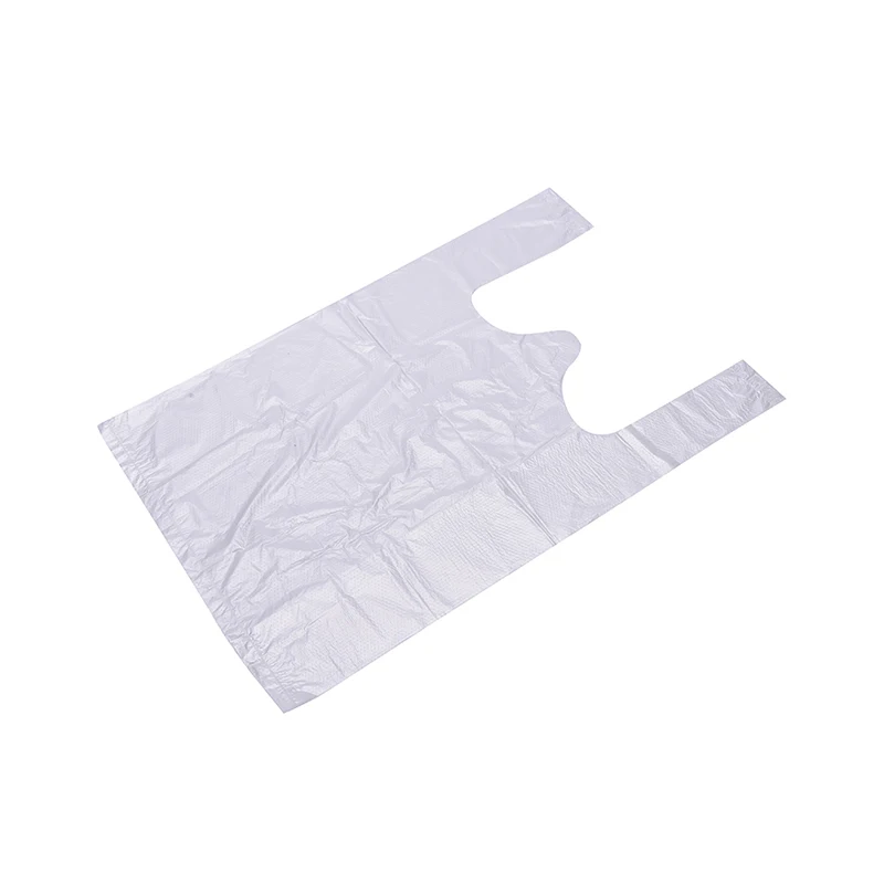 100pcs Transparent Plastic Bags Shopping Bag Supermarket Bags With Handle Food Packaging 20*30cm