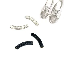 2pcs Metal Shoelaces Crystal Decoration Tubular Buckle Fashion Shoes Buckles for DIY Shoes Bag Hardware Decoration Accessories