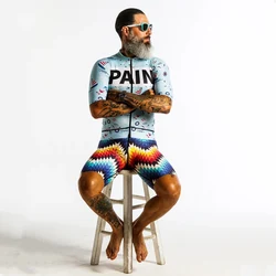 Love The Pain Summer Short Sleeve Cycling Jersey Set Men's Bib Shorts Suit Breathable Mountainbike Roadbike Set Maillot Ciclismo