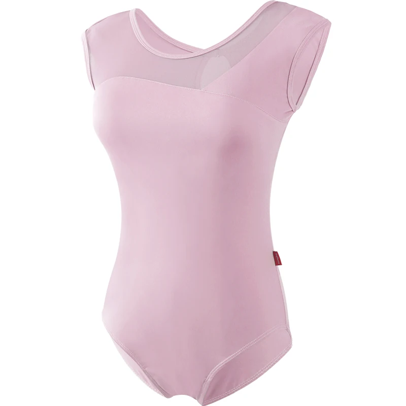 Dansen Bodysuit Vrouw Gymnastiek Ballet Turnpakje Nylon Onregelmatige Splice Mouwloze Dans Maillots