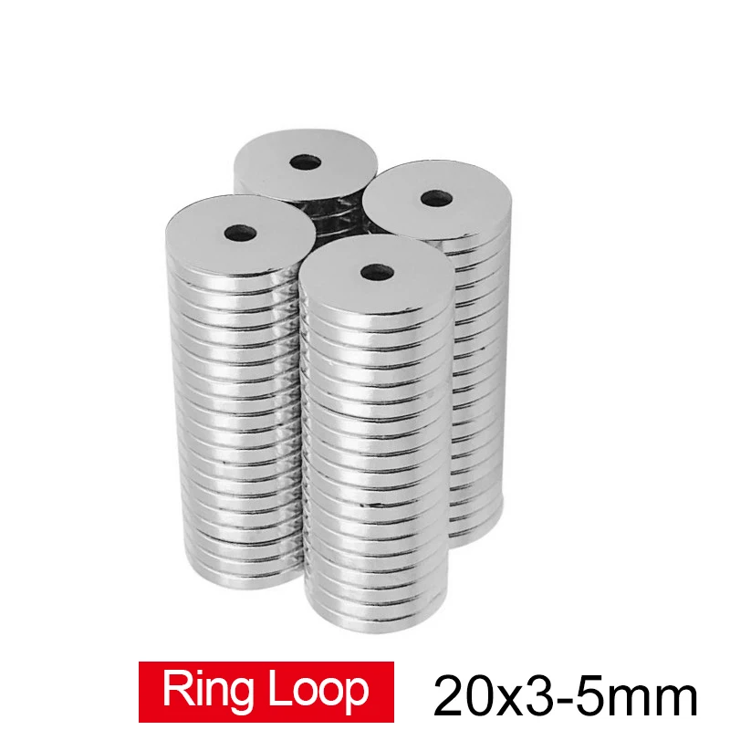 5~50PCS 20x3-5 mm N35 Strong Ring Magnets 20*3 mm Hole 5mm Neodymium Magnet 20x3-5mm Permanent NdFeB Magnet 20*3-5