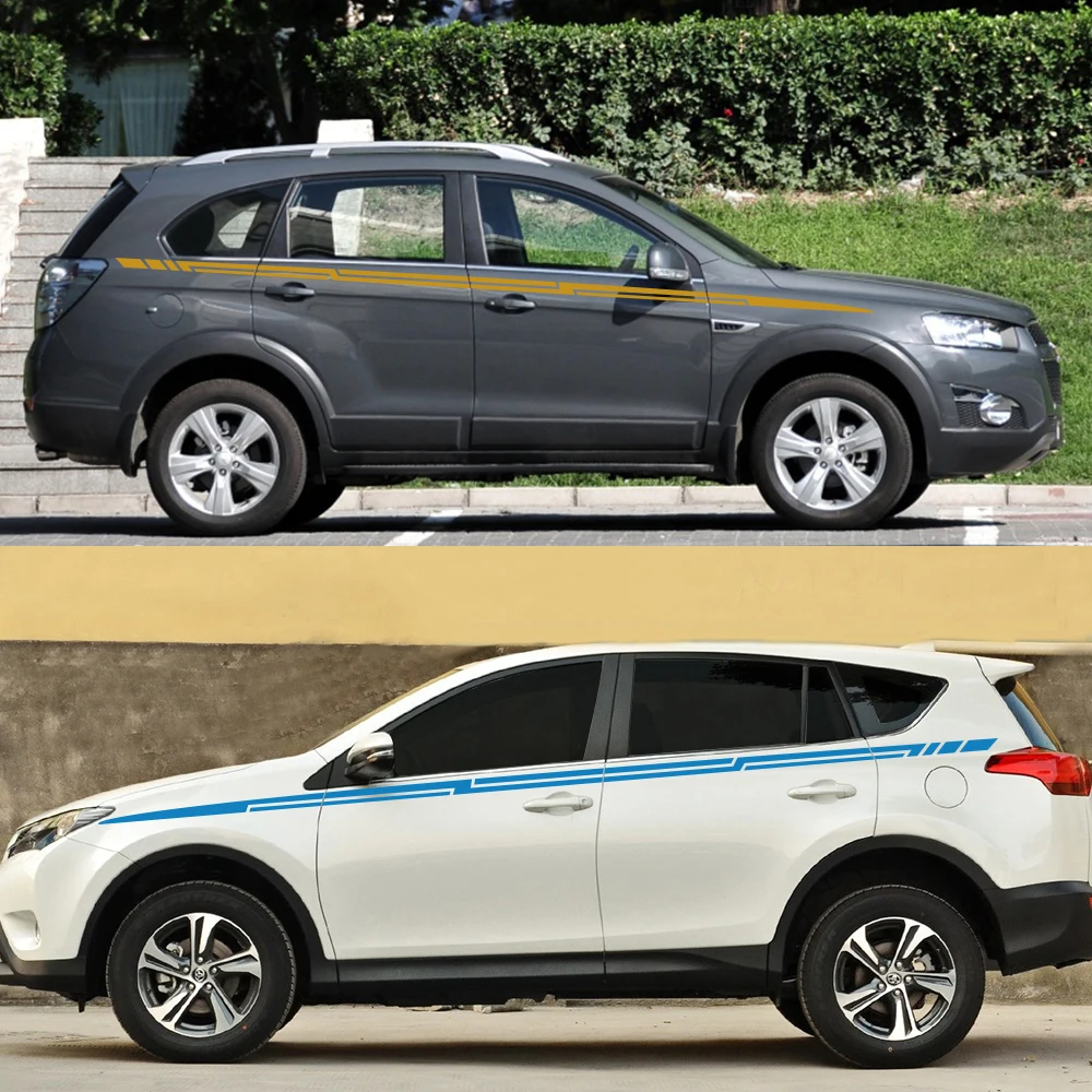 2PCS Car Side Waist Stickers For Qashqai Prado Sportage Tucson KX5 Tiguan Duster Range Rover Evoque SUV Car Tuning Accessories view 3