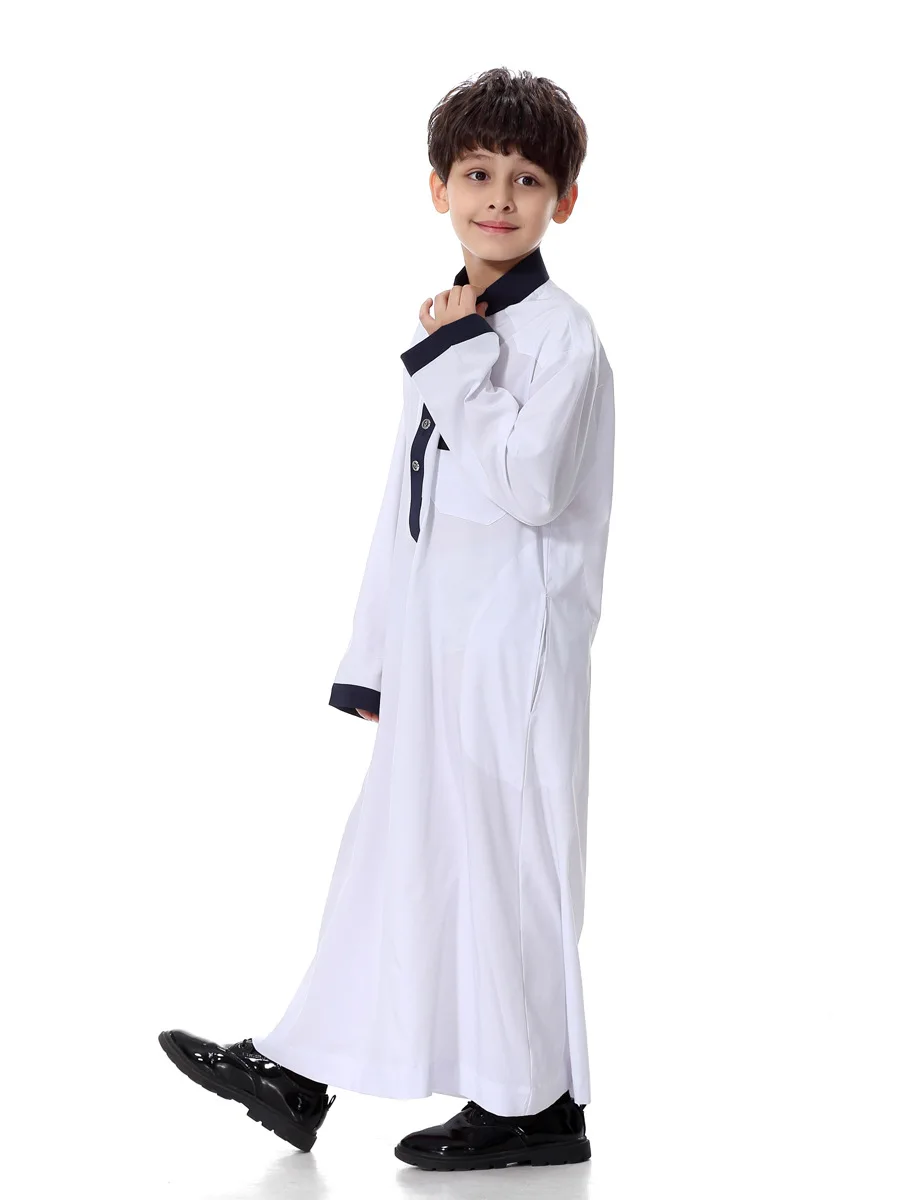 Quality Muslim Abaya Jubba Thobe For Boy Saudi Arabia Dubai Teenagers Long Robe Kids Islamic Clothing Ramadan Costumes Kaftan