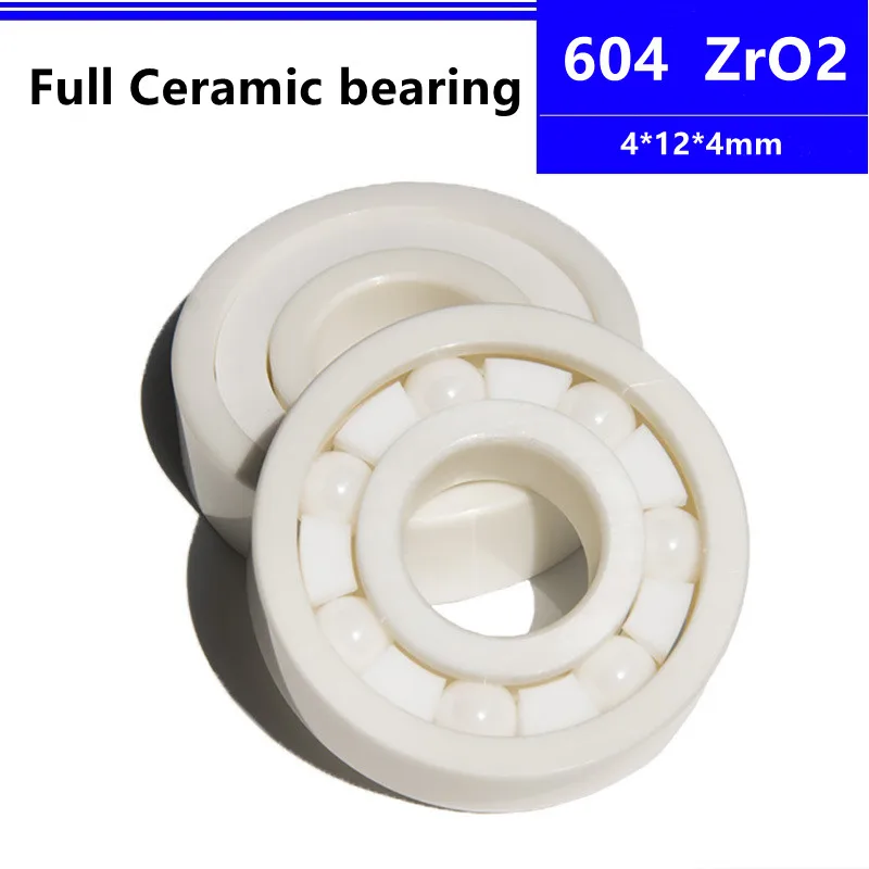 

4pcs/10pcs ZrO2 ceramic bearing 604 4*12*4mm Zirconia Full Ceramic Deep Groove Ball Bearing 4x12x4 mm