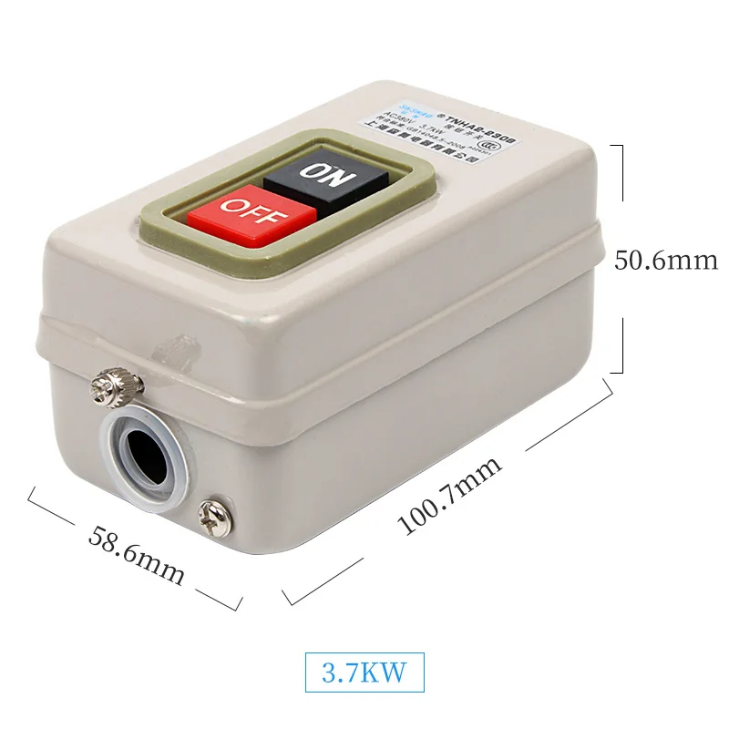 TNHA2-BS211B BS216B BS230B Control Push Button Switch AC220V 380V ON-OFF 2 Position 3.7KW Three Phase Power Start 50Hz/60Hz